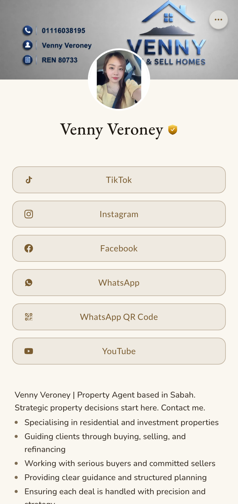 Venny Veroney — JomContact card