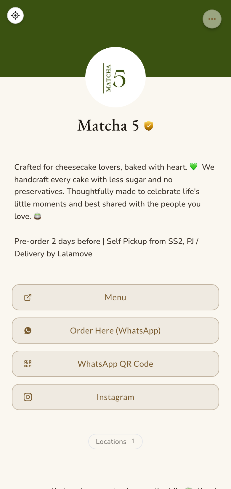 Matcha 5 — JomContact card